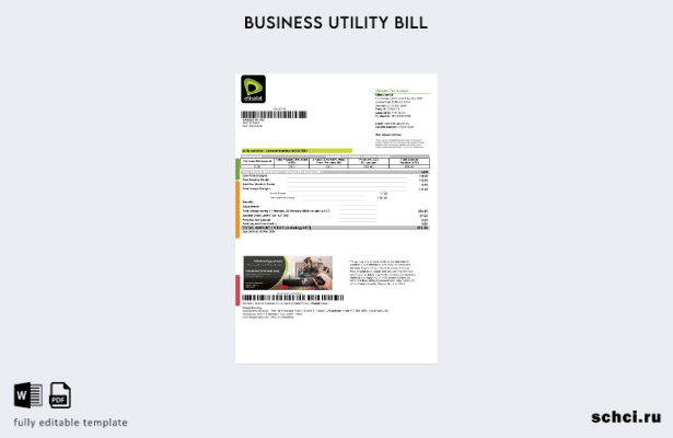 скачать в цифровом формате шаблон счета за коммунальные услуги Etisalat в ОАЭ